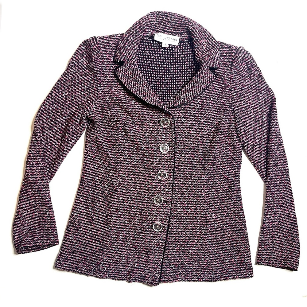 St. John Collection Button Up Knit Jacket Size 2